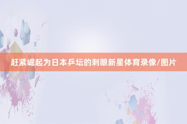 赶紧崛起为日本乒坛的刺眼新星体育录像/图片