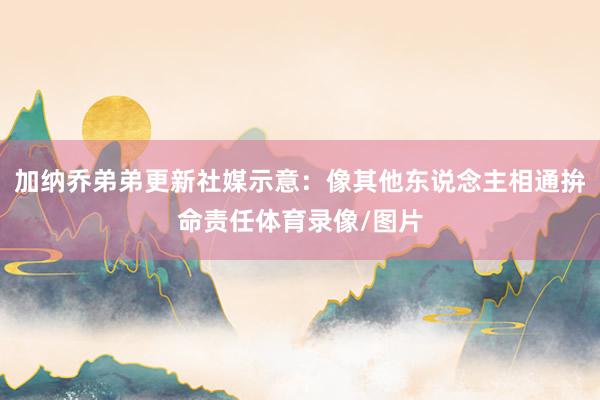 加纳乔弟弟更新社媒示意：像其他东说念主相通拚命责任体育录像/图片