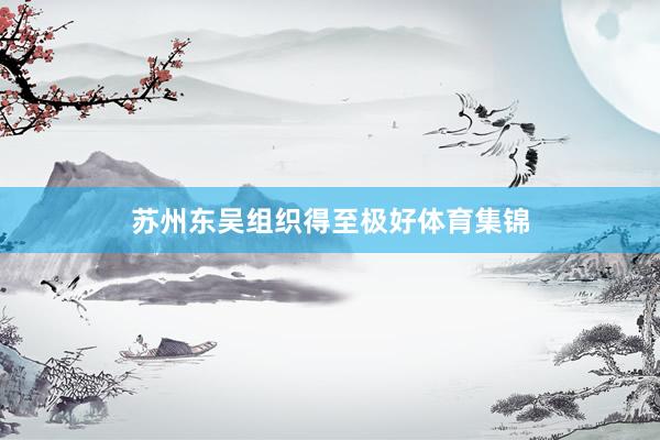 苏州东吴组织得至极好体育集锦