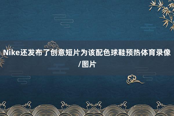 Nike还发布了创意短片为该配色球鞋预热体育录像/图片