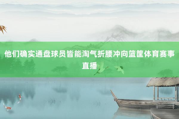他们确实通盘球员皆能淘气折腰冲向篮筐体育赛事直播